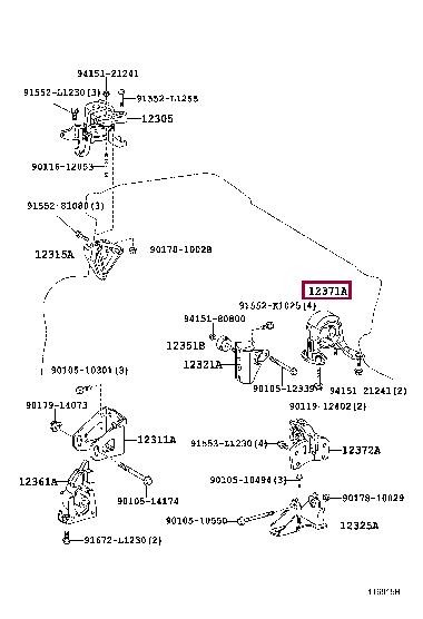 Toyota 12371-37020 Engine mount 1237137020