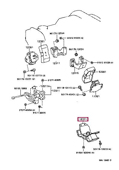 Toyota 12371-67041 Engine mount 1237167041 1237167041 Toyota Engine mount