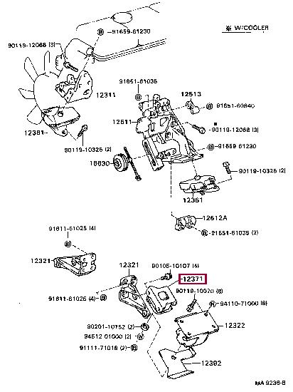 Toyota 12371-68060 Engine mount 1237168060