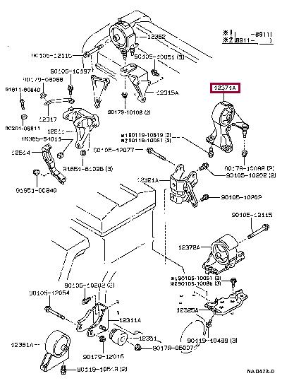 Toyota 12371-74250 Engine mount 1237174250