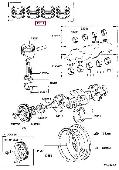 Toyota 13011-11080 Piston ring 1301111080