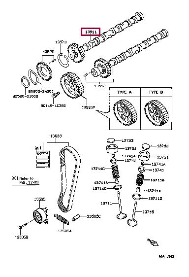 Toyota 13501-15050 Camshaft 1350115050