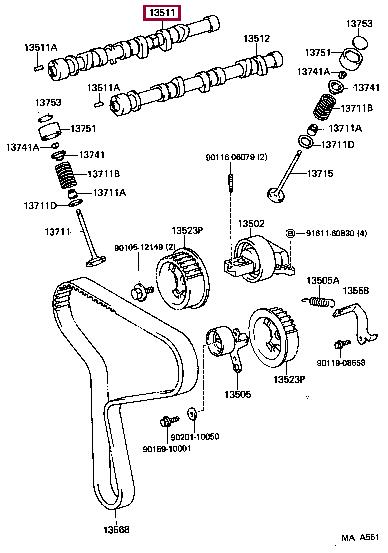 Camshaft Toyota 4 Runner: 1350165011 Toyota Camshaft