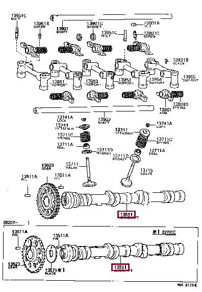 Toyota 13511-35010 Camshaft 1351135010