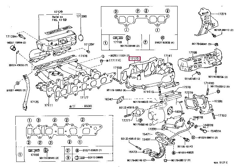 Toyota 17173-35070 Exhaust manifold dichtung 1717335070