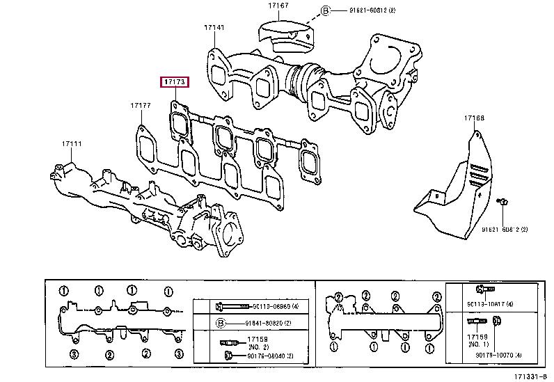 Toyota 17173-64090 Exhaust manifold dichtung 1717364090