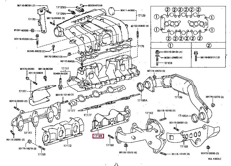 Toyota 17198-65020 Exhaust manifold dichtung 1719865020