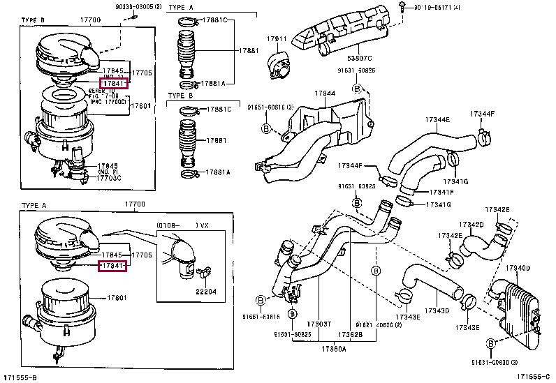 1784150010 Toyota Air filter housing gasket