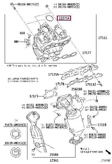 222710Q010 Toyota GASKET THROTTLE BODY