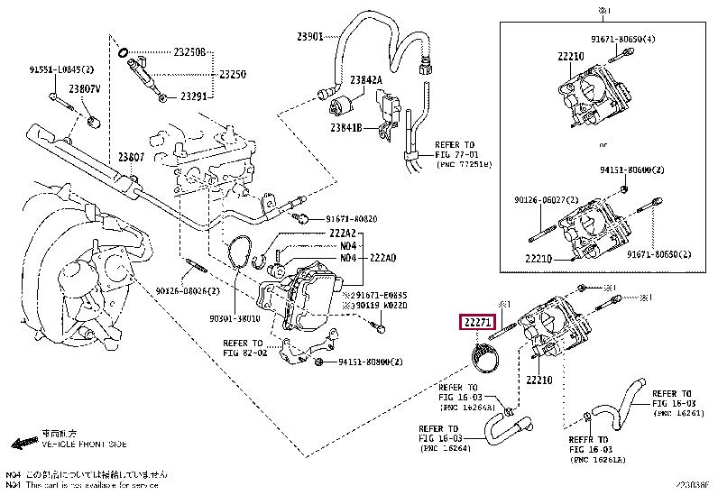 222710T021 Toyota GASKET THROTTLE BODY