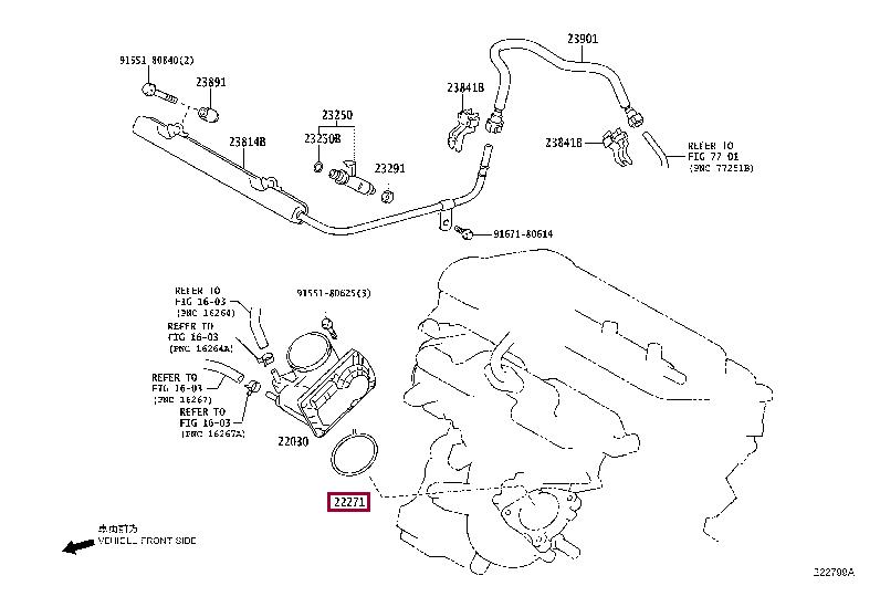 2227121070 Toyota GASKET THROTTLE BODY