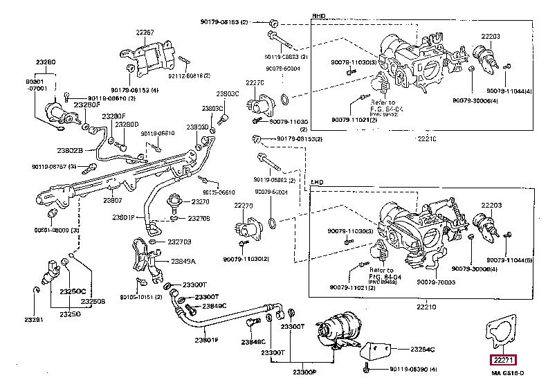 2227146020 Toyota GASKET THROTTLE BODY