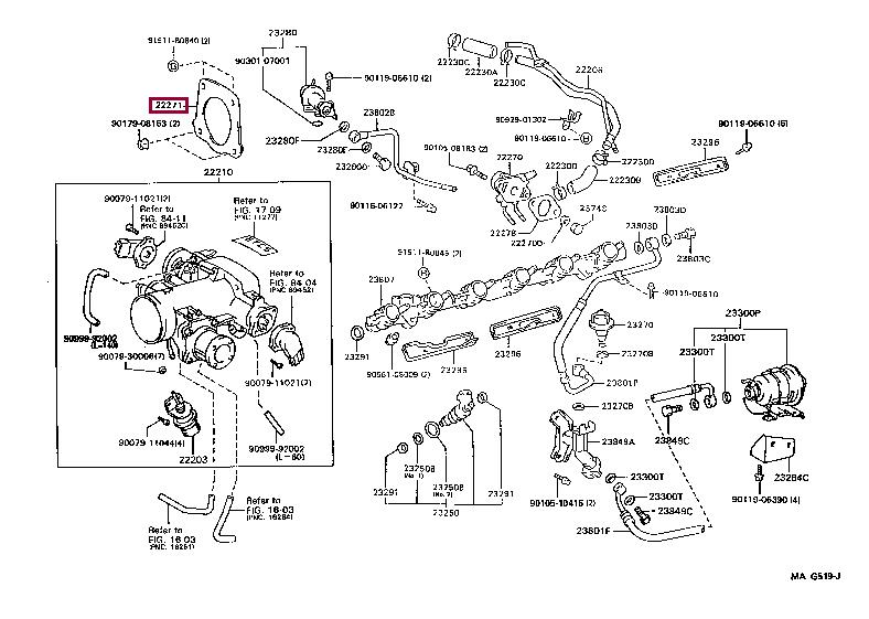 2227146030 Toyota GASKET THROTTLE BODY