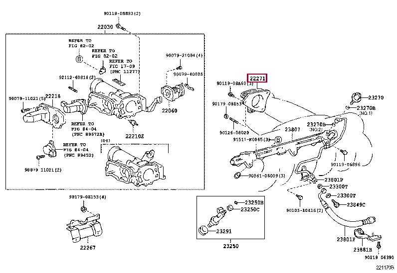 2227146070 Toyota GASKET THROTTLE BODY