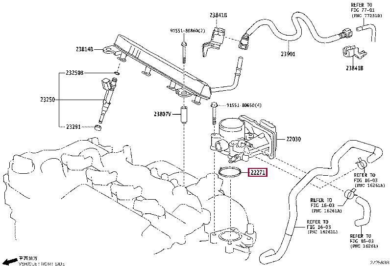 Toyota 22271-47010 GASKET THROTTLE BODY 2227147010