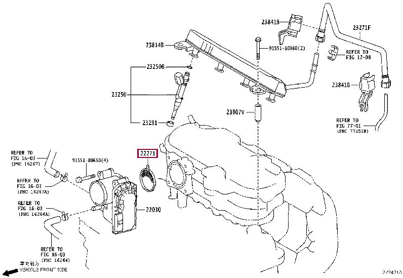 2227147020 Toyota GASKET THROTTLE BODY