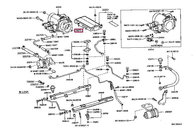 2227150010 Toyota GASKET THROTTLE BODY