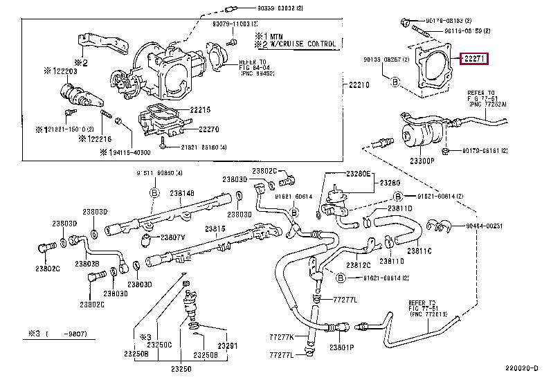 2227162050 Toyota GASKET THROTTLE BODY