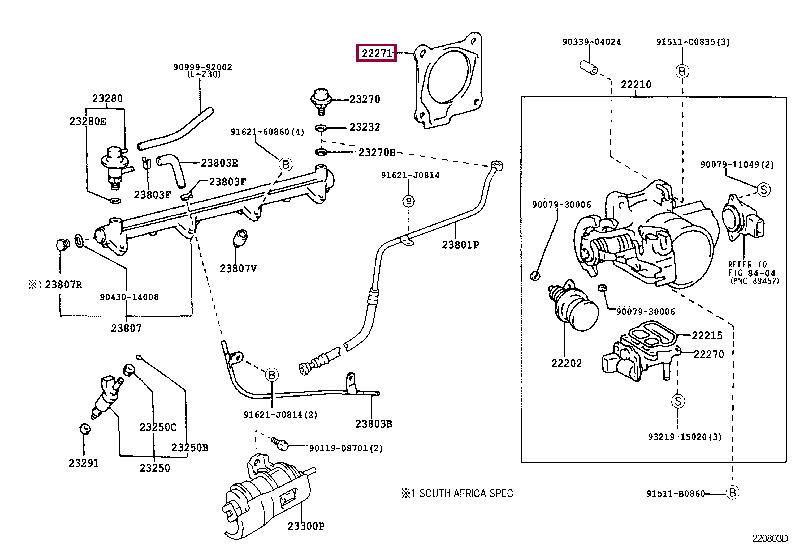 2227166020 Toyota GASKET THROTTLE BODY