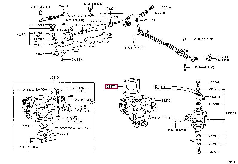 2227176020 Toyota GASKET THROTTLE BODY