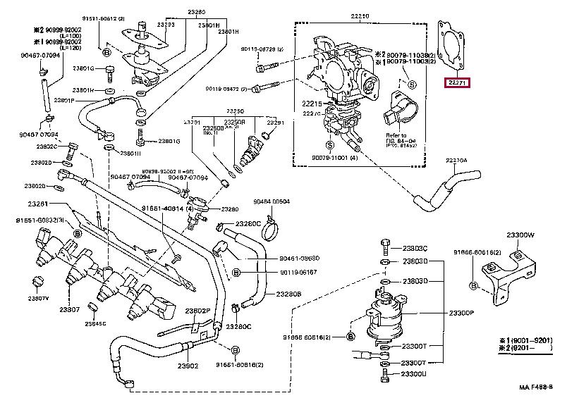 2227188381 Toyota GASKET THROTTLE BODY