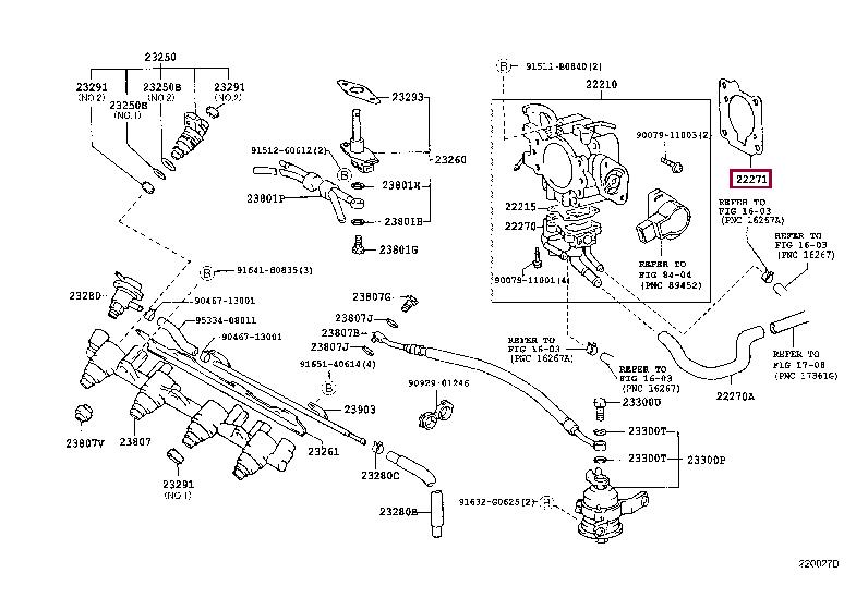2227188480 Toyota GASKET THROTTLE BODY