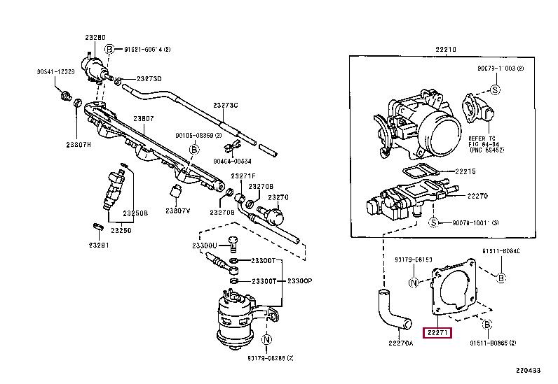 2227188580 Toyota GASKET THROTTLE BODY