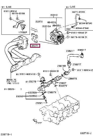 2227197201 Toyota GASKET THROTTLE BODY