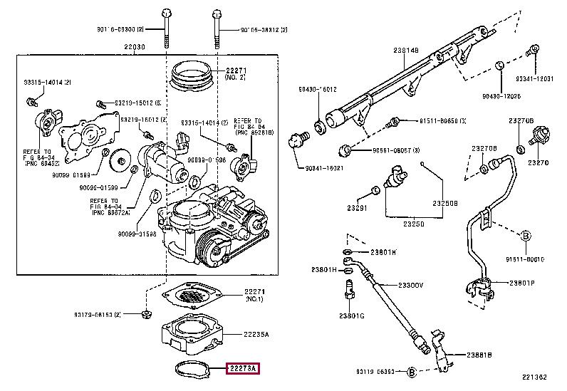 2227370020 Toyota GASKET THROTTLE BODY