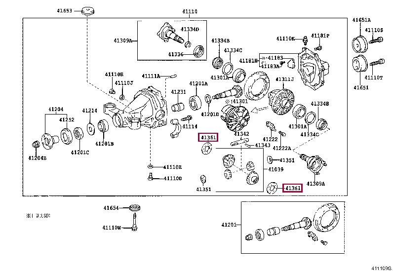 Toyota 41361-40110 Differential gasket 4136140110