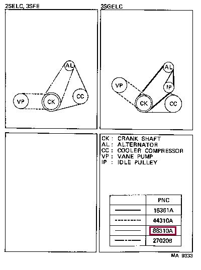 Toyota 90916-02116 V-belt 9091602116