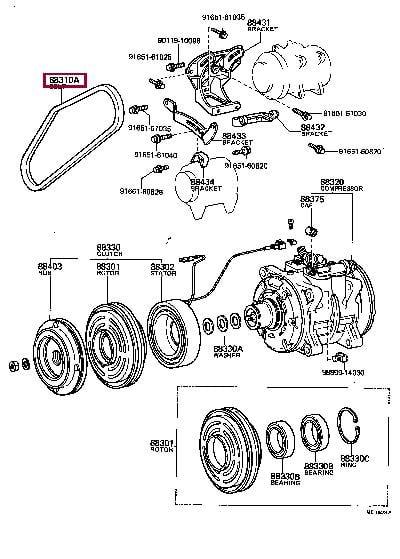 Aux belt Toyota Celica: 9932201230 Toyota V-Belt