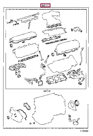 Toyota 04111-20071 Full Gasket Set, engine 0411120071