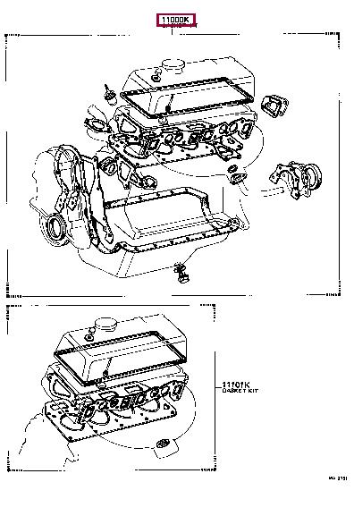 Toyota 04111-24020 Full Gasket Set, engine 0411124020