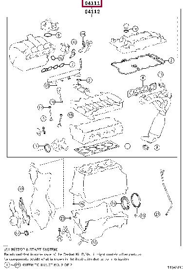 Toyota 04111-47041 Full Gasket Set, engine 0411147041