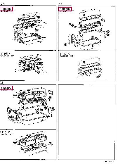 Toyota 04111-48013 Full Gasket Set, engine 0411148013