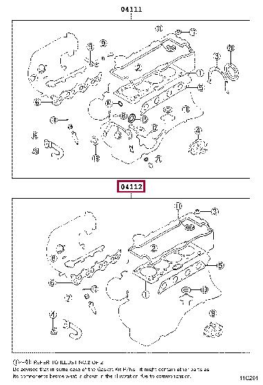 Top gasket Toyota Premio: 0411202060 Toyota Gasket Set, cylinder head