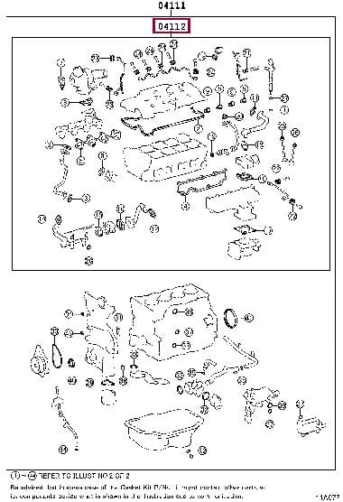 Engine head gasket Toyota Verso: 041120R111 Toyota Gasket Set, cylinder head