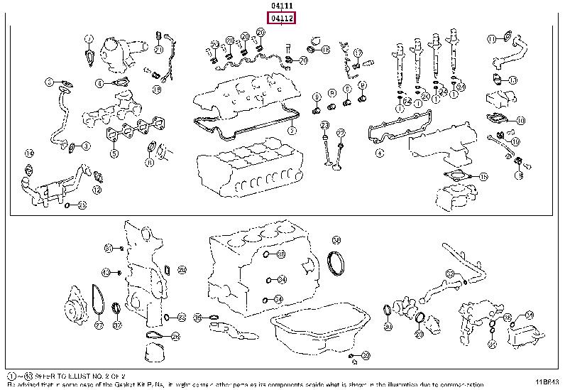 Engine head gasket Toyota Verso: 041120R140 Toyota Gasket Set, cylinder head