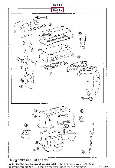 Engine head gasket Toyota Camry: 0411228074 Toyota Gasket Set, cylinder head