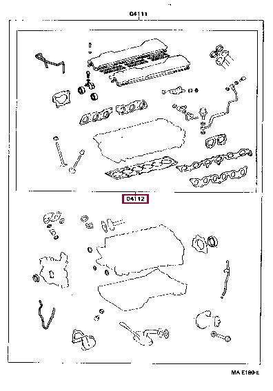 Cylinder head seal Toyota Cresta: 0411246065 Toyota Gasket Set, cylinder head
