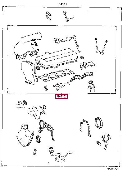 Top gasket Toyota Rav 4: 0411274190 Toyota Gasket Set, cylinder head