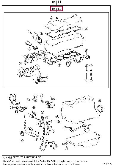 Cylinder head seal Toyota Hiace: 0411275010 Toyota Gasket Set, cylinder head