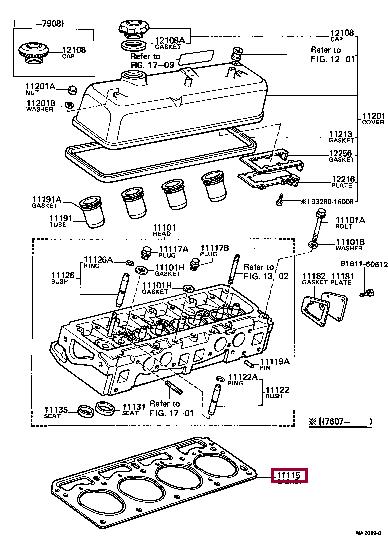 Toyota 11115-13010 Gasket, cylinder head 1111513010