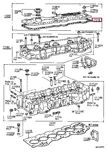 Rocker cover seal Toyota Crown: 1121370010 Toyota Rocker cover gasket