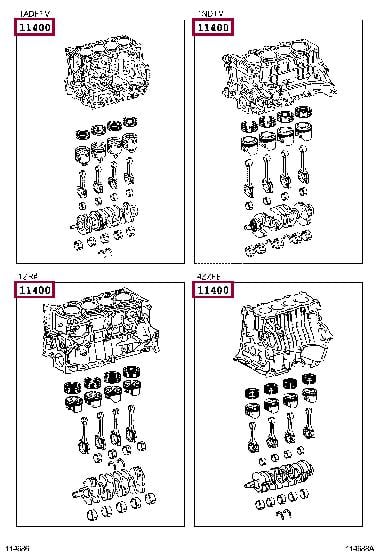 1140022071 Toyota Cylinder block assembly