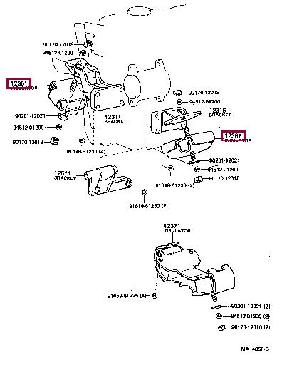 Engine mount Toyota Land Cruiser: 1236168020 Toyota Engine mount