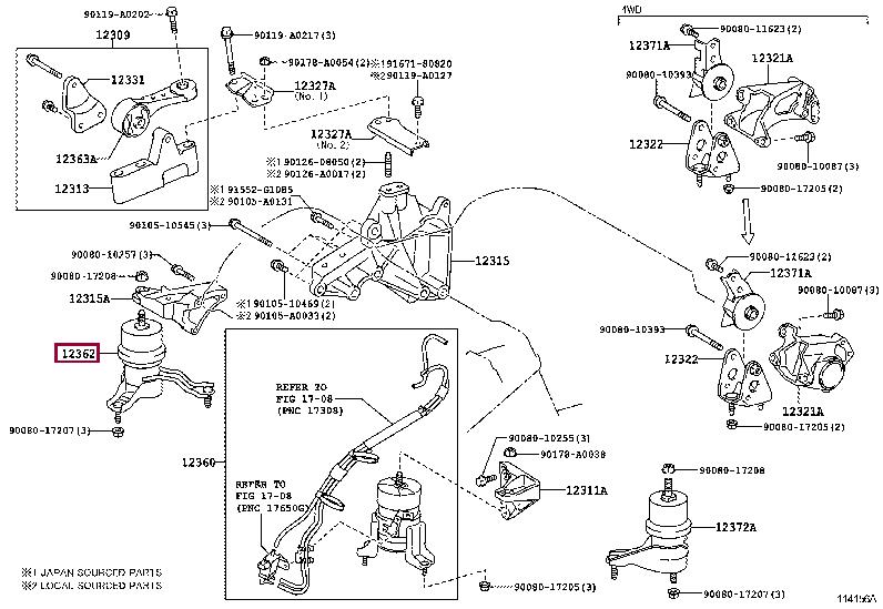 123620P040 Toyota Engine mount