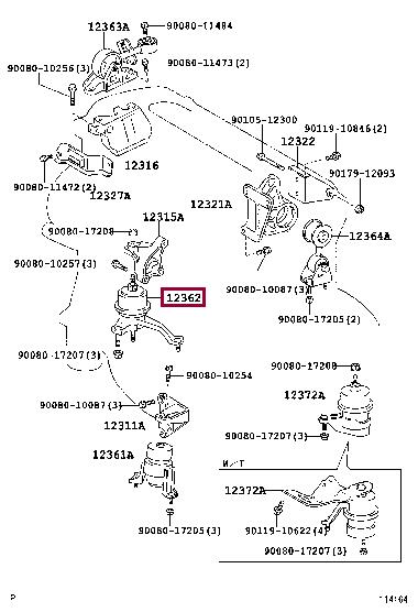 Toyota 12362-0V010 Engine mount 123620V010