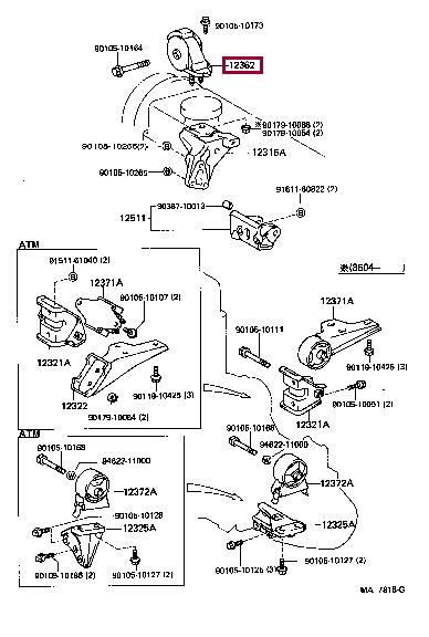 1236210010 Toyota Engine mount